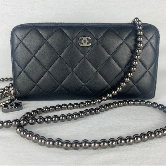 CHANEL Handbags - CHANEL Matrasse Zip Wallet on Beaded Chain